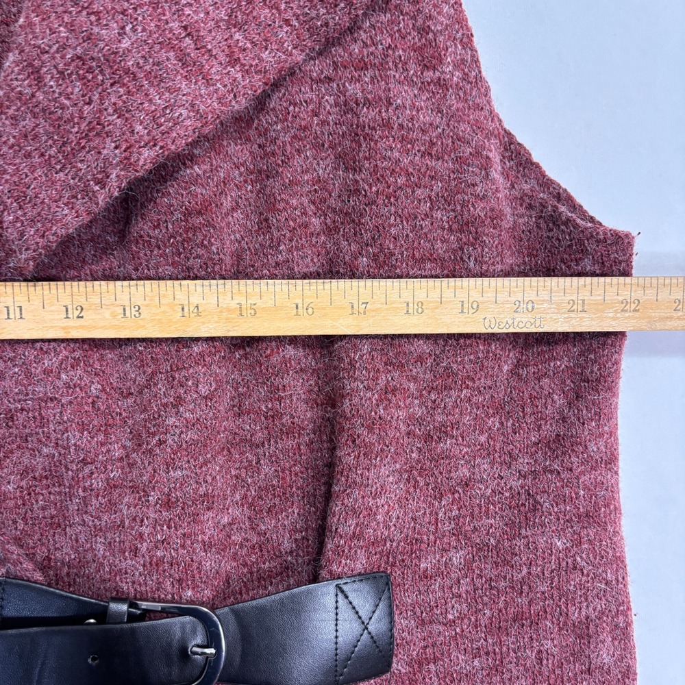 Soft Surroundings Belted Longline Solange Sweater Vest Womens 1X Burgundy Career - Picture 4 of 7